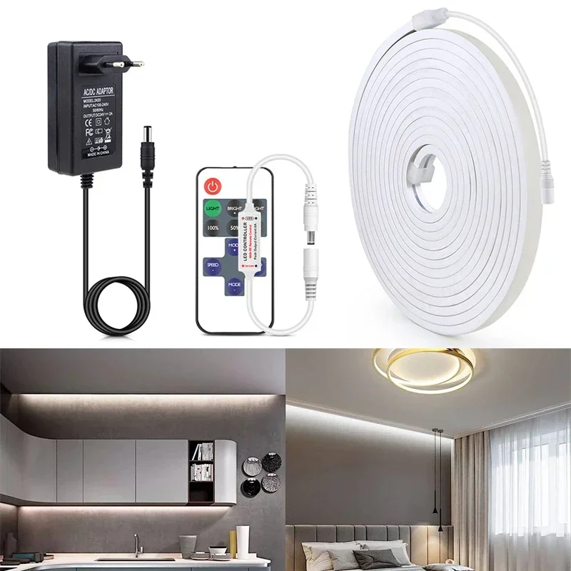 10M Led Strip Lamp Ribbon Led Neon Light White Led Tape Light 2835 120Led/m Modeling Light With RF Remote Control