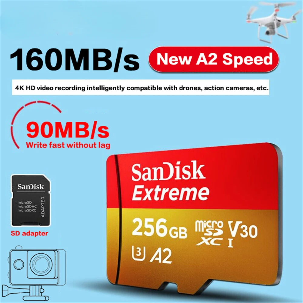 SANDISK - Lot de 3 Cartes MicroSD de 128Go avec Adaptate