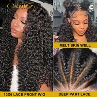 Perruque Lace Closure Wig Remy Naturelle, Cheveux Bouclés, Deep Wave, 4x4, 13x4, 13x6, Transparent HD 3