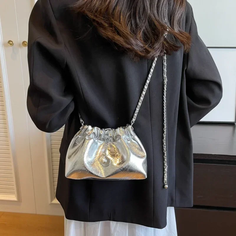 Y2K Millennium Bag Women 2025 New High Sense Shoulder Bags Summer Chain Bag Fashion Bucket Bag Messenger Bags Purses Handbags 1