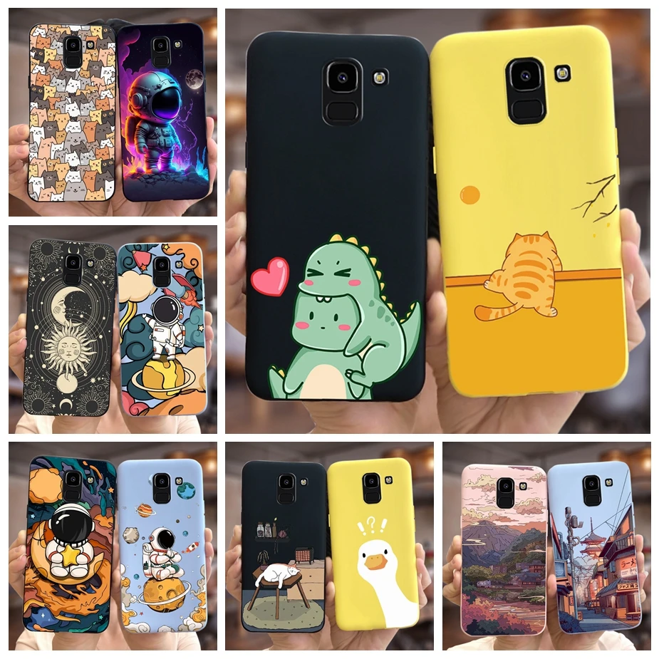 Per Samsung Galaxy J6 2018 Custodia Sm-J600F Cute Fashion Cartoon Cover Custodia Morbida In Tpu Per Samsung Galaxy J6 Plus J6 + 2018 Borse
