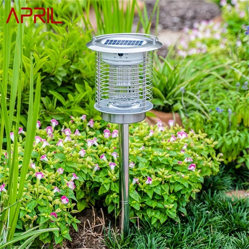 APRIL Outdoor Solar Mosquito Killer Lamp Insect Kill Trap Repellent LED Lawn Lighting for Home Garden