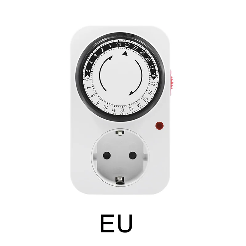 Mechanical Plug Timer Switch 48 ON/OFF Min15 Outlet Timer Grounded for Aquarium Grow Light Hydroponics Lighting Home Appliance