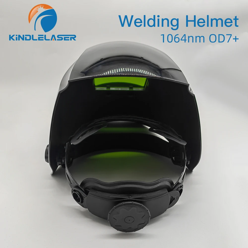 KINDLELASER 90*110mm Laser Safety Helmet VLT 34% Welding Helmet OD7+ 900-1100nm Soldering Mask for Fiber Laser Marking Cutting