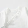 Newborn Baby Clothing Slanting Open Buckle T Shirt Tops Cotton Long Sleeves Solid Color Tees Baby Boys Girls Outfit 0-12 Months 2