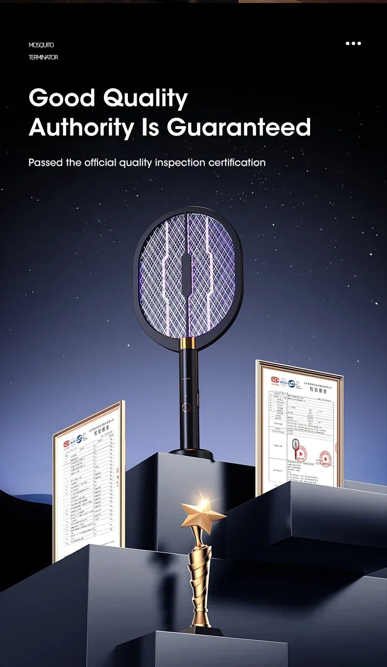 Description Picture 5 of itemNew Electric Mosquito Killer with UV Lamp Handheld Electric Mosquito Swatter Household Outdoor Fly Swatter 3000V Mosquito Killer