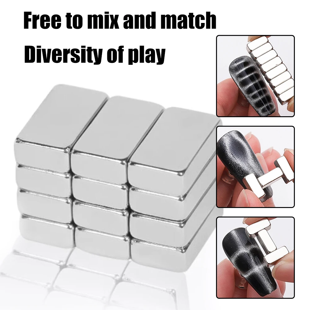 Magnetic Nail Art Tools 12Pcs Nail Cat Eye Strong Effect Magnet Nail Crocodile Texture Magnetic Stick UV Gel Polish Cat Eye Gradient Rod Manicure Bar