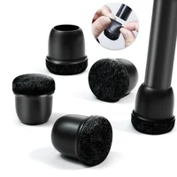 8pcs Round Table Chair Leg Floor Protector Foot Cover Black Anti- Slip Silicone Furniture Feet No Scratches for Hardwood Floors