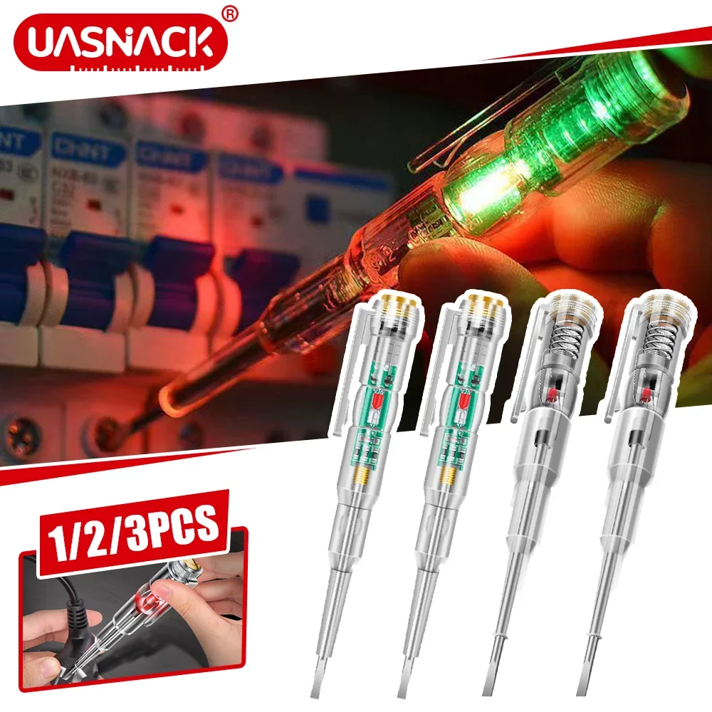 

1/2/3pcs Intelligent Voltage Tester Pen 24/70-250V Induction Power Detector Pen Electrical Screwdriver Indicator Circuit Tester