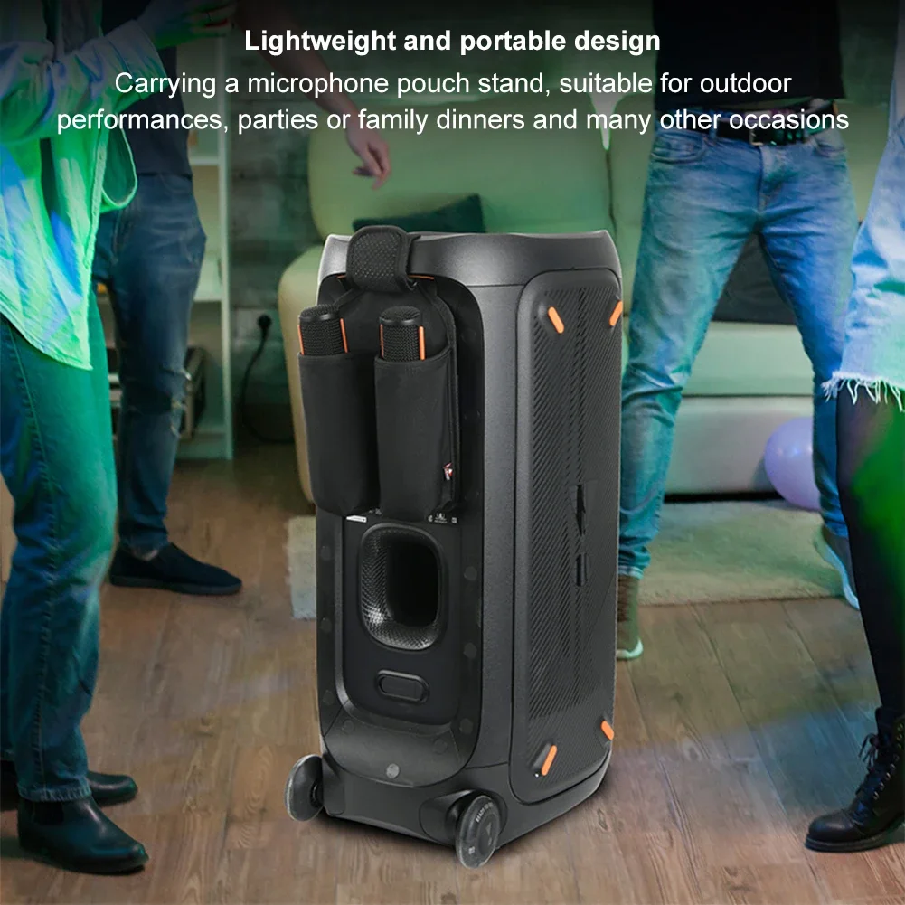Mic Hanger Storage Holder Mic Organizer Bag Microphone Storage Bag for JBL PartyBox Wireless Microphone Accessories