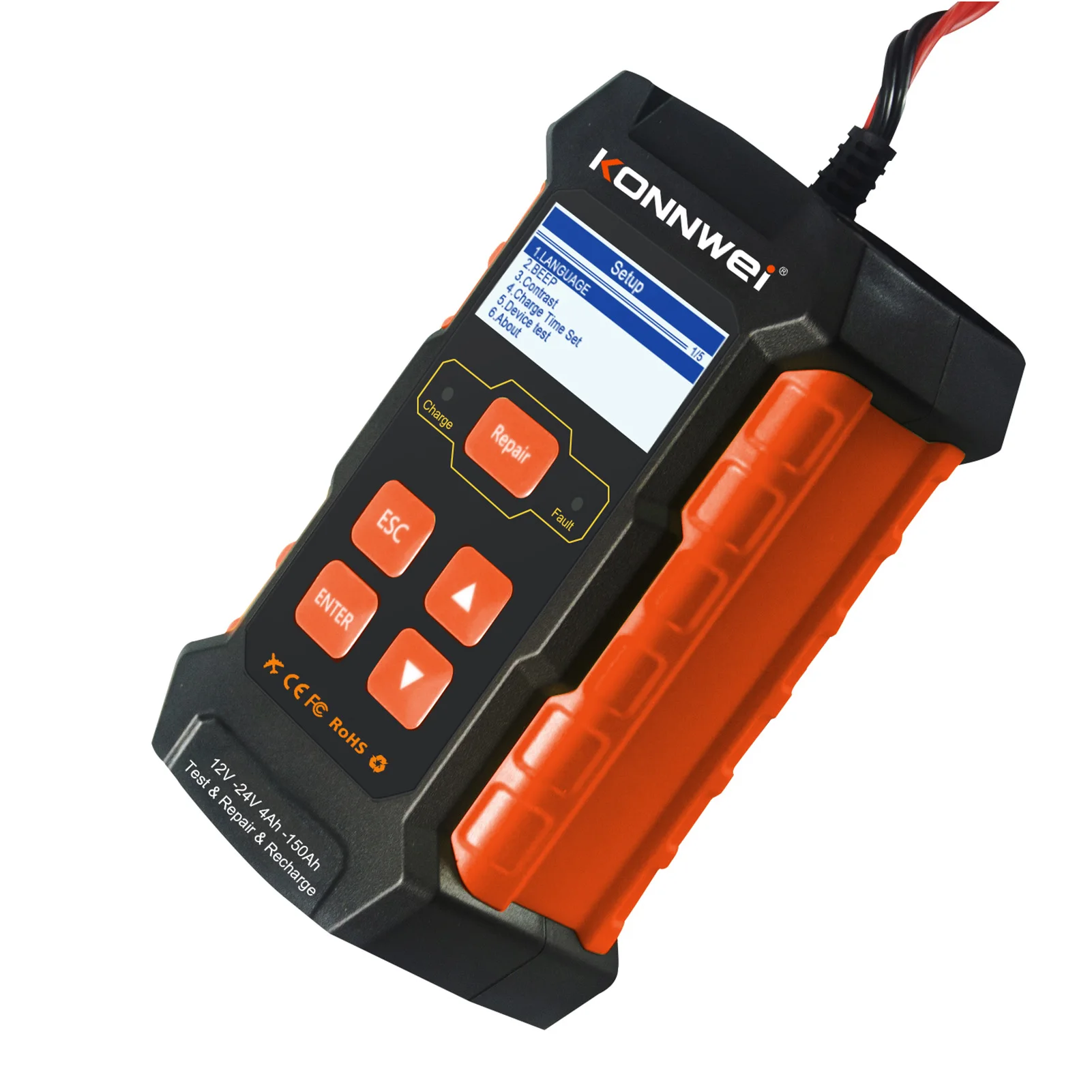 KONNWEI 100-Tester 3 in 1 Diagnostic and 2 fault KW 520 12 V 24 Car Battery Charger Tool detector Automobile Repairing Scanner