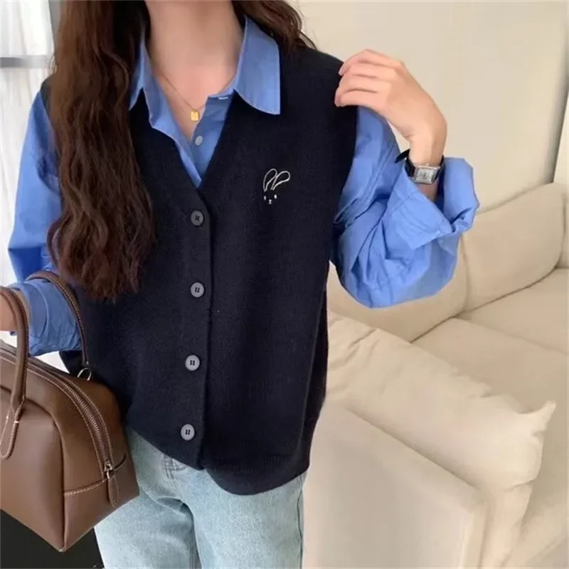 Golf Wear Spring Golf women's V-neck sleeveless golf jacket outdoor sports shirt stretch knitwear for women Tennis Jackets