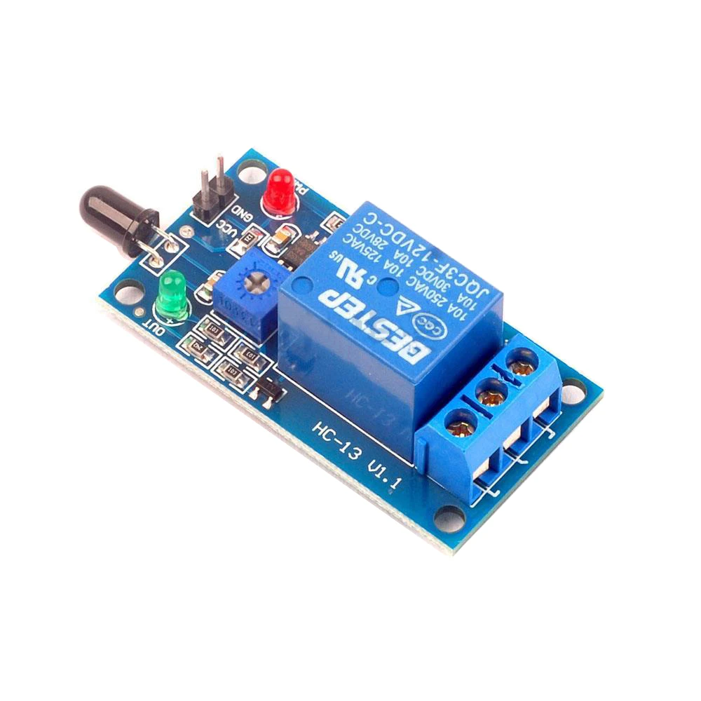 

1 Channel 12V Flame Sensor Module Fire Detection Fire Alarm Sensor Relay Module