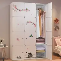 Meubles de chambre à coucher pliables, garde-robe à assembler, armoires à vêtements durables en plastique, Psychde rangement simple et grand espace, nouveau style 2
