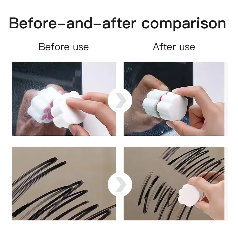 2 4pcs Mirror Wipe Mirror Cleaning Sponge Bathroom Kitchen Car Glass Cleaning Brush Decontamination Sponge