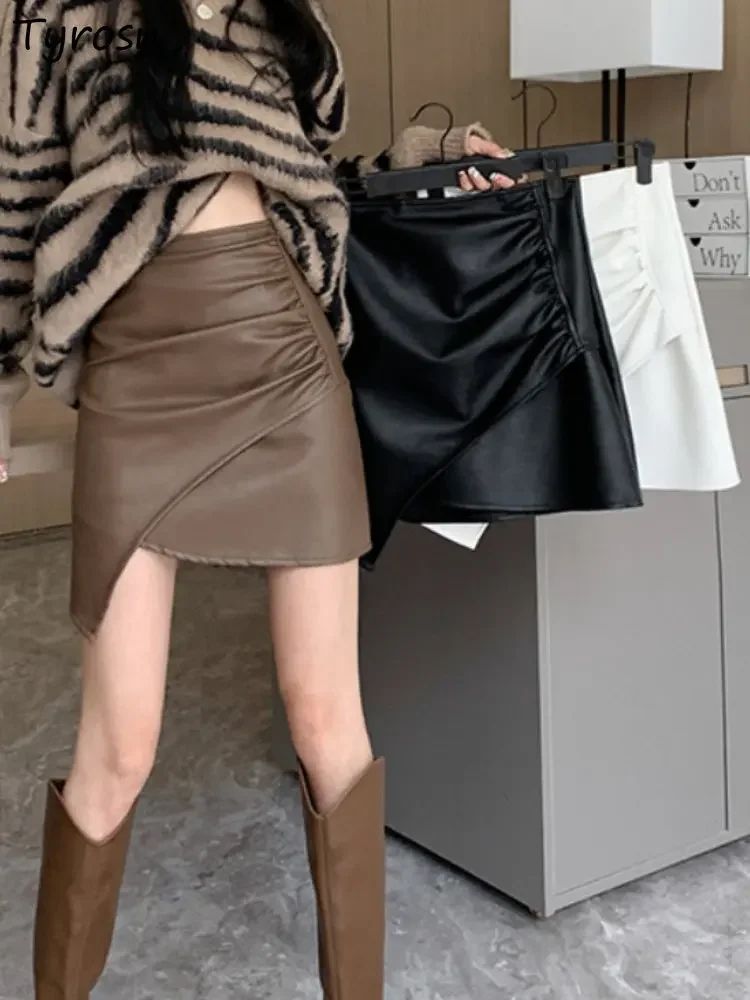 

Skirts Women Asymmetrical Fashion Slim Cozy Solid Minimalist High Waist All-match Leisure Female Elegant Korean Style Autumn New