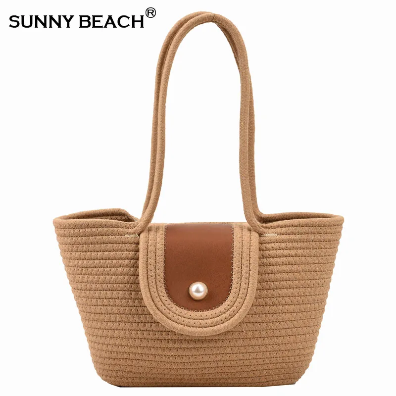 

Простая дизайнерская женская сумка, Новинка лета 2023, Соломенная Сумка, модная плетеная Сумка-тоут, вместительная сумка через плечо