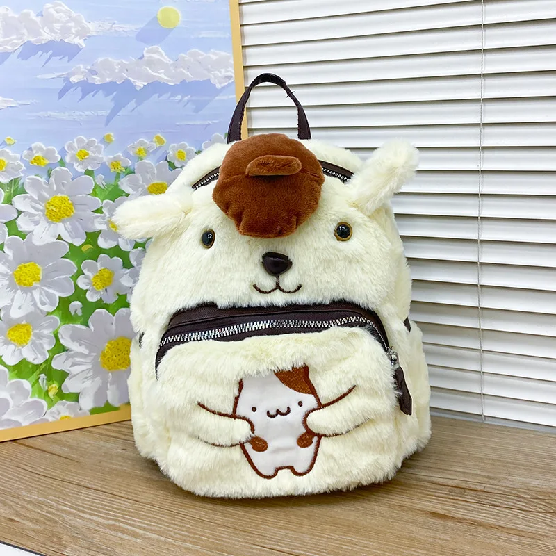 Kuromi Melody MINISO Anime kawaii Cartoon Cartoon Cute Plush Sanrio Backpack KT Cat Kurome Pudding Dog Student School Bag