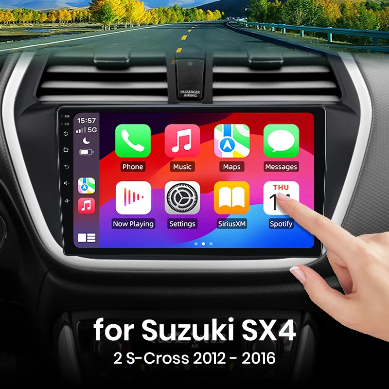 For Suzuki SX4 2 S-Cross Wireless CarPlay for Apple Android Auto Car Radio GPS IPS RDS WiFi 8Core Multimedia Stereo