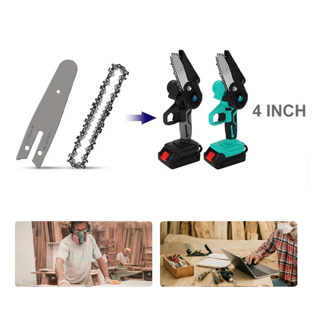 4 6 Inch Chainsaw Chains And Chainsaw Guide Plate For 4/6 In Electric