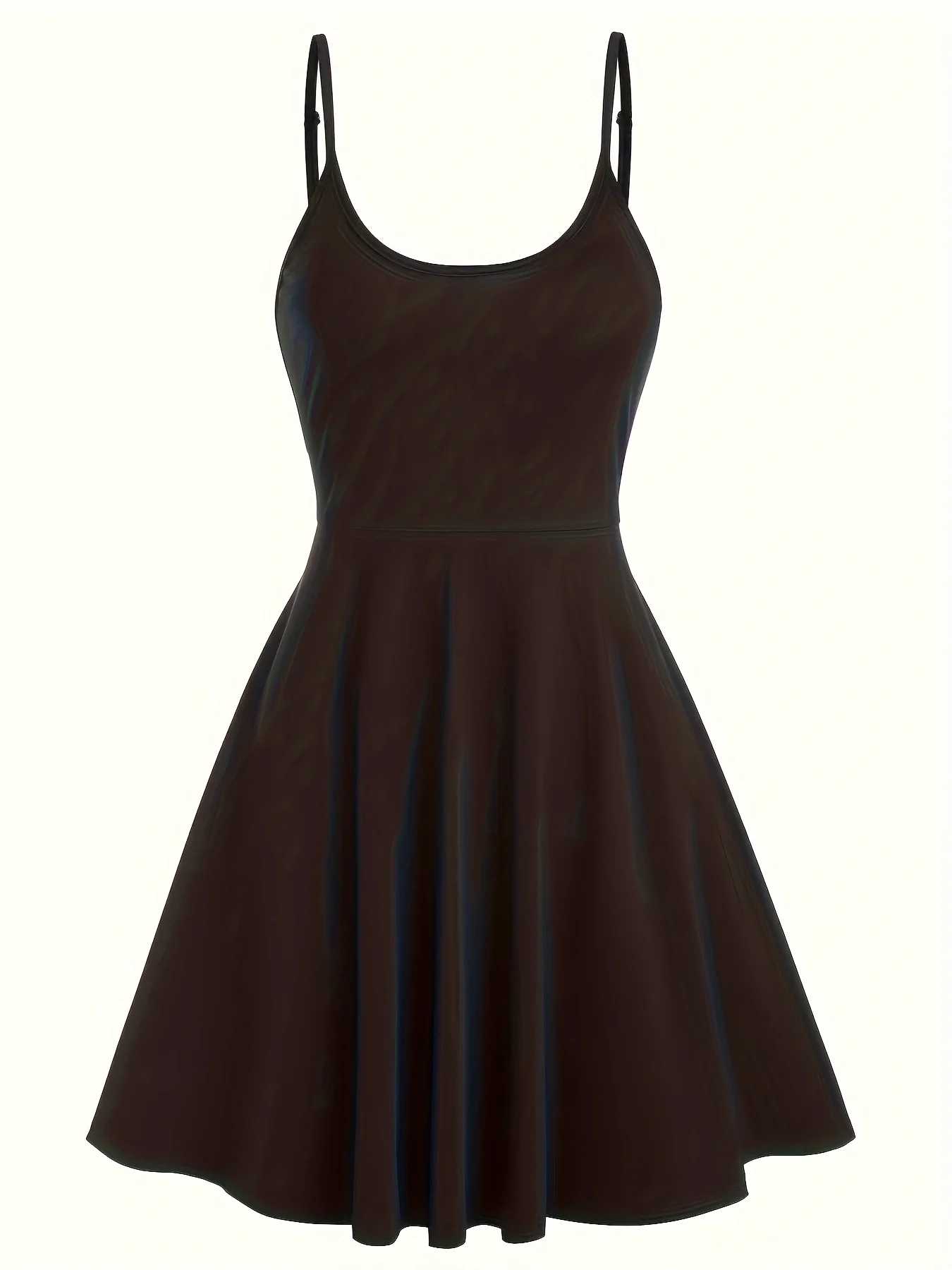Sommerliches, vielseitiges Freizeitkleid für Damen in Übergröße; Verstellbares, einfarbiges Slip-Kleid mit dünnen Trägern