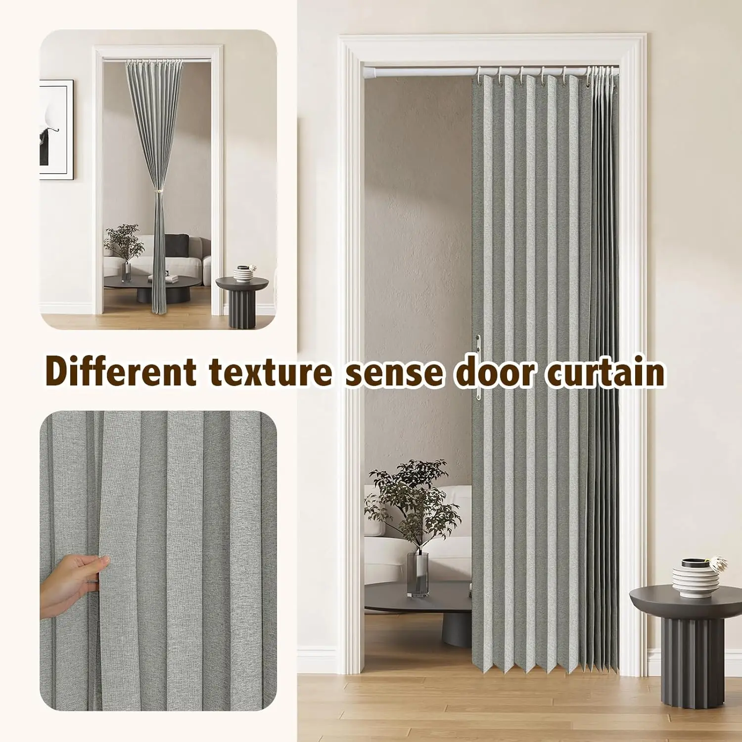 Folding Door Curtain Magnetic Pleated