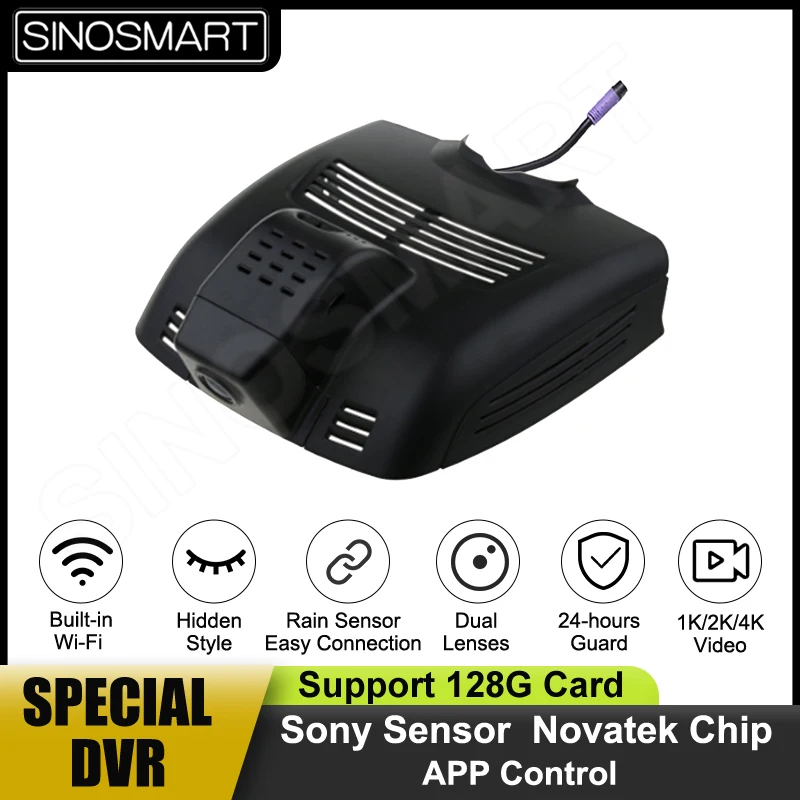 

SINOSMART Dash Cam 1080P Car WiFi DVR Camera for Mercedes Benz CLS260 2016 S320 2016/ CLS 2015 2016 Control by App SONY IMX307