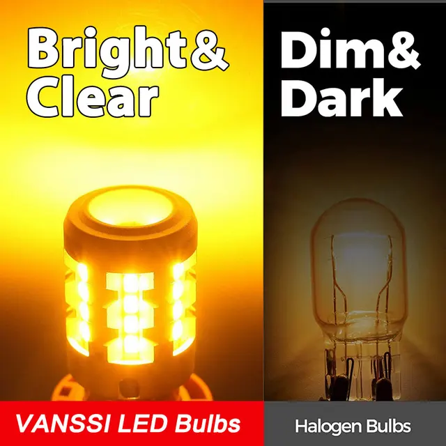 CANbus Error Free S Canbus LED Switchback Bulbs 7443 – White & Amber S No Error 2-Pack Turn Signal Light - Foto 3