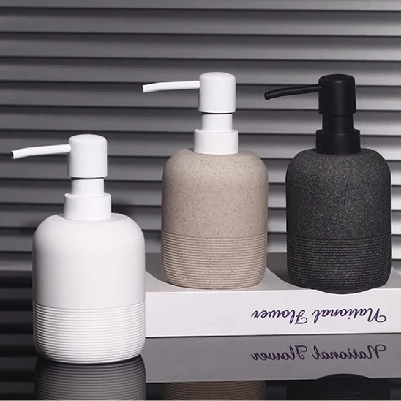 Nordic Sandstone Emulsion Bottle Luxury Bathroom Hotel Press Shower Gel Bottle Soap Dispenser Bathroom Decoration Accessories