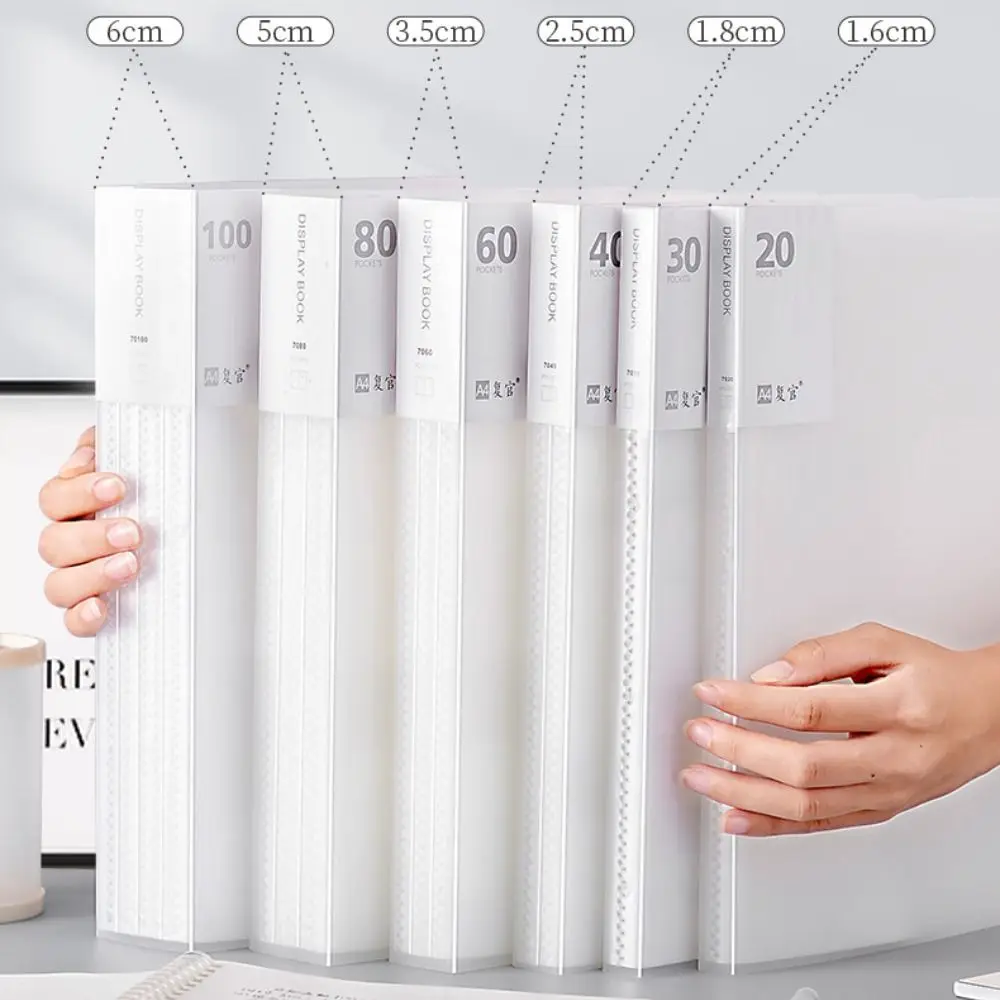 A4 File Folder Large Capacity Document Container Multifunctional Transparent Paper Organizer 20/30/40/60/80/100 Sheets