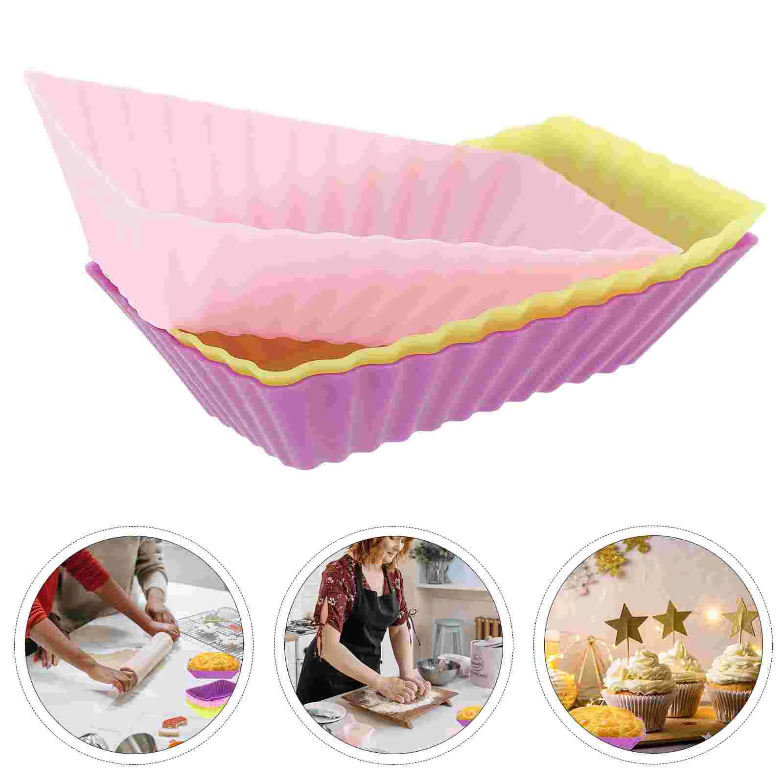 

12pcs Silicone Muffin Cups Reusable Silicone Cups Cupcake Liners Non- Cupcake Maker Mould Cup ( )