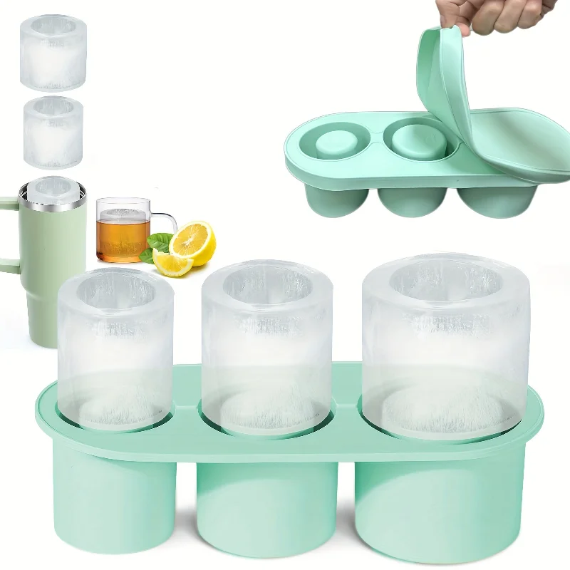 

Ice Cube Tray for 20Oz-40Oz Tumbler, 3Pcs Silicone Hollow Cylinder Ice Mold for Freezer, Ice Drink, Juice, Whiskey, Cocktail
