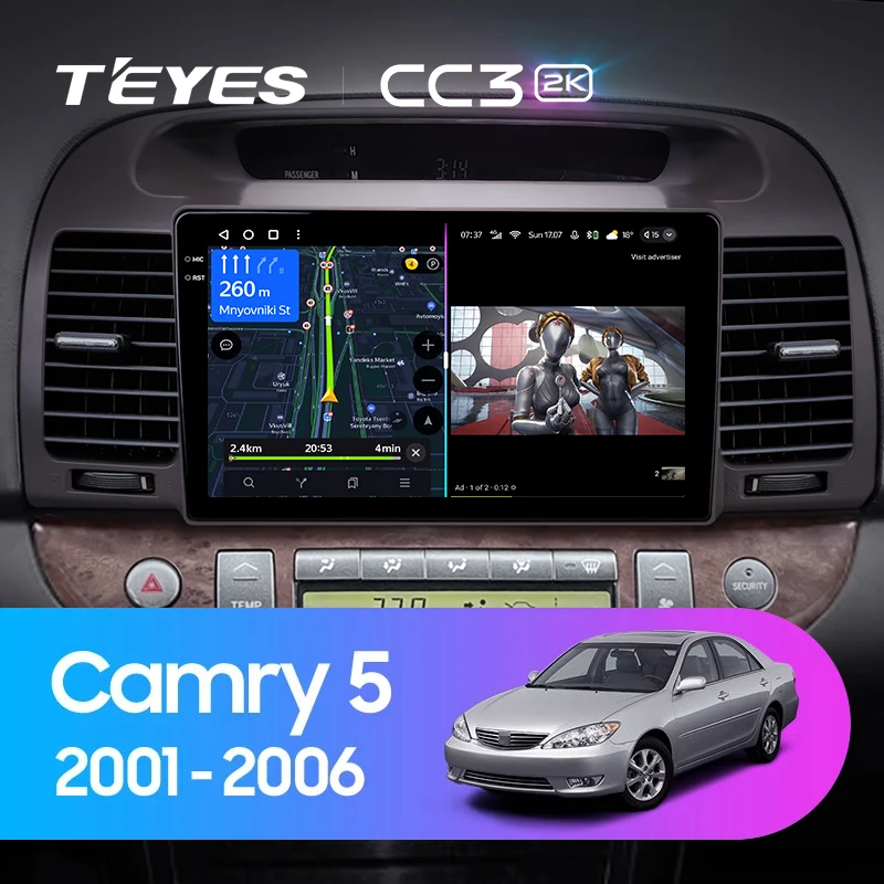 TEYES CC3 2K 도요타 캠리 5 XV 30 2001 - 2006 차량용 라디오 멀티미디어 비디오 플레이어, 내비게이션 스테레오 GPS, 안드로이드 10, No 2din 2 din DVD