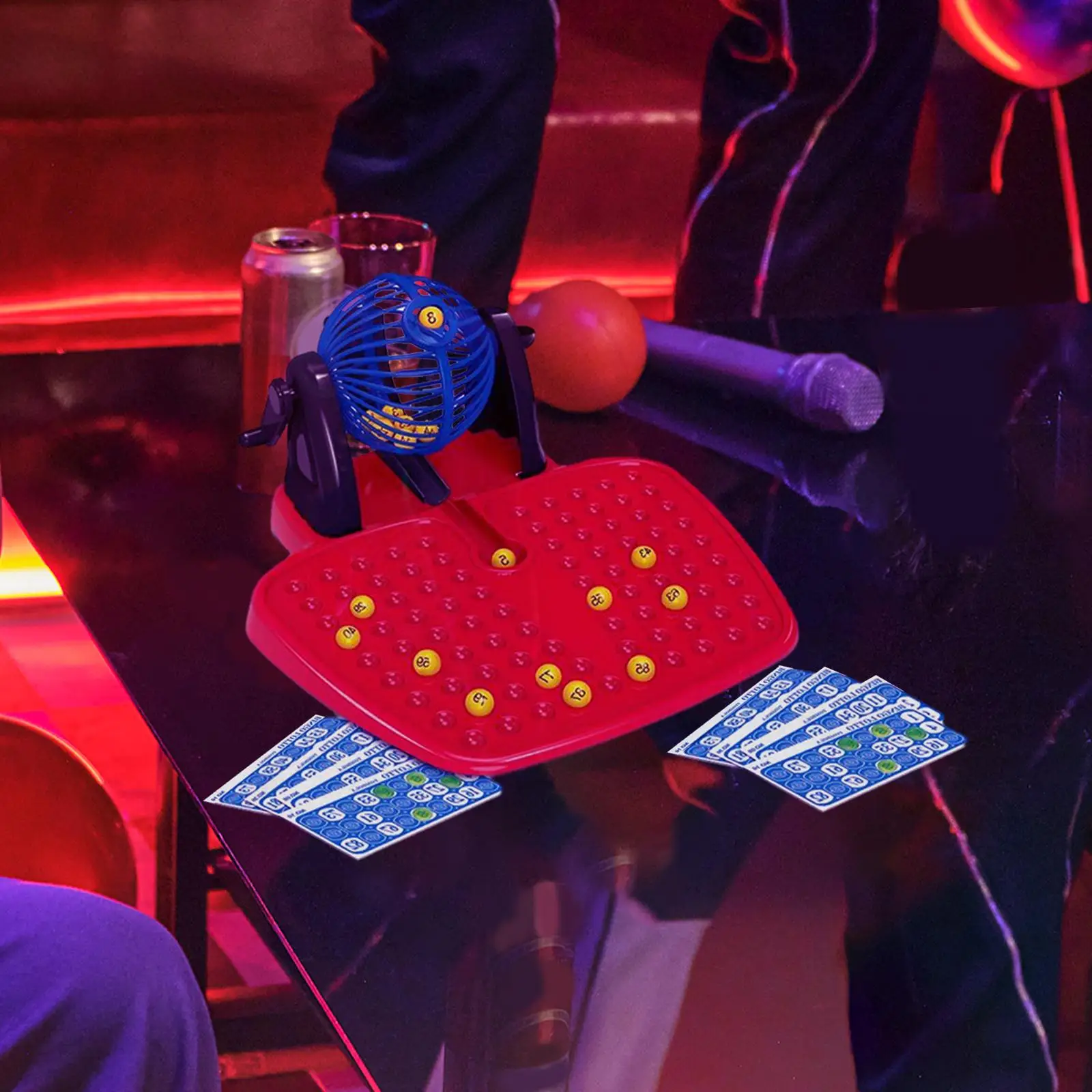 Family Bingo Lotto Game Bingo Cage And Balls Bingo Chips Vintage Deluxe Bingo Set Per Disegnare Holiday Party Travel Table Game