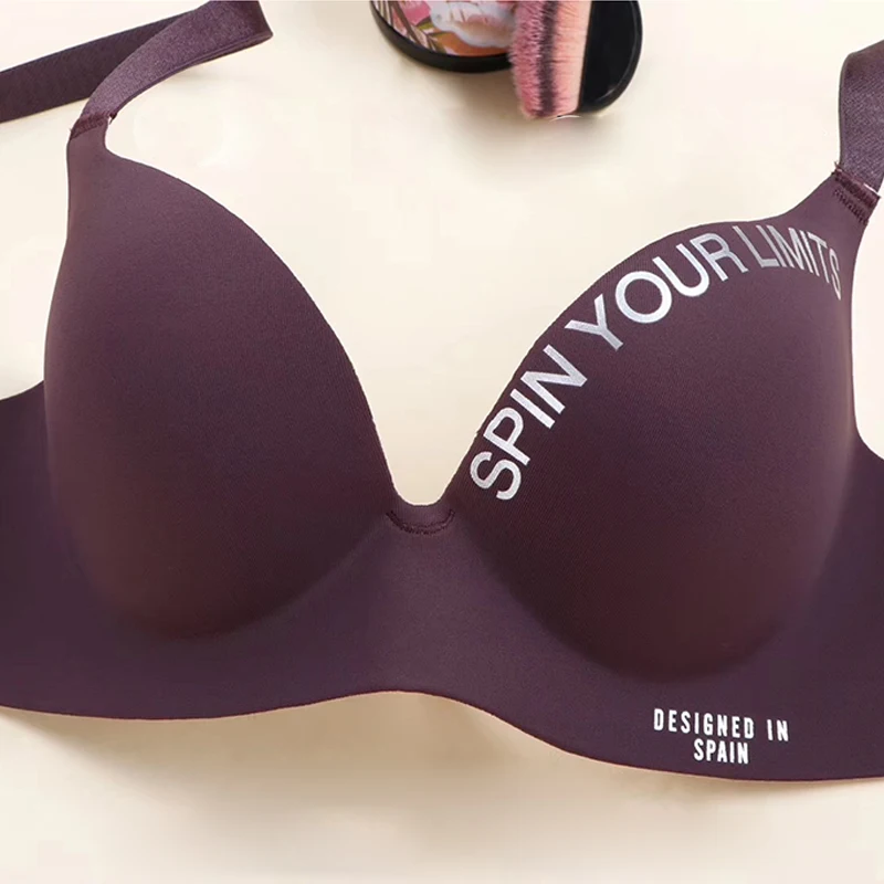 Simplicity Deep V Bralette - Womens Seamless Lingerie with Printed Design