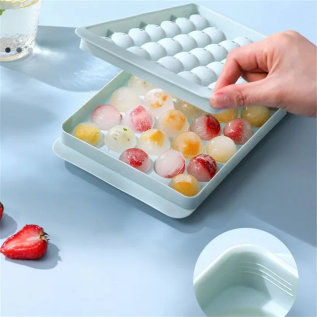 33 Grid Ice Cube Trays For Freezer Ice Ball Maker Mold Mini Circle Round Ice  Cube Mold with Lid Making PCs for Cocktail Whiskey - AliExpress