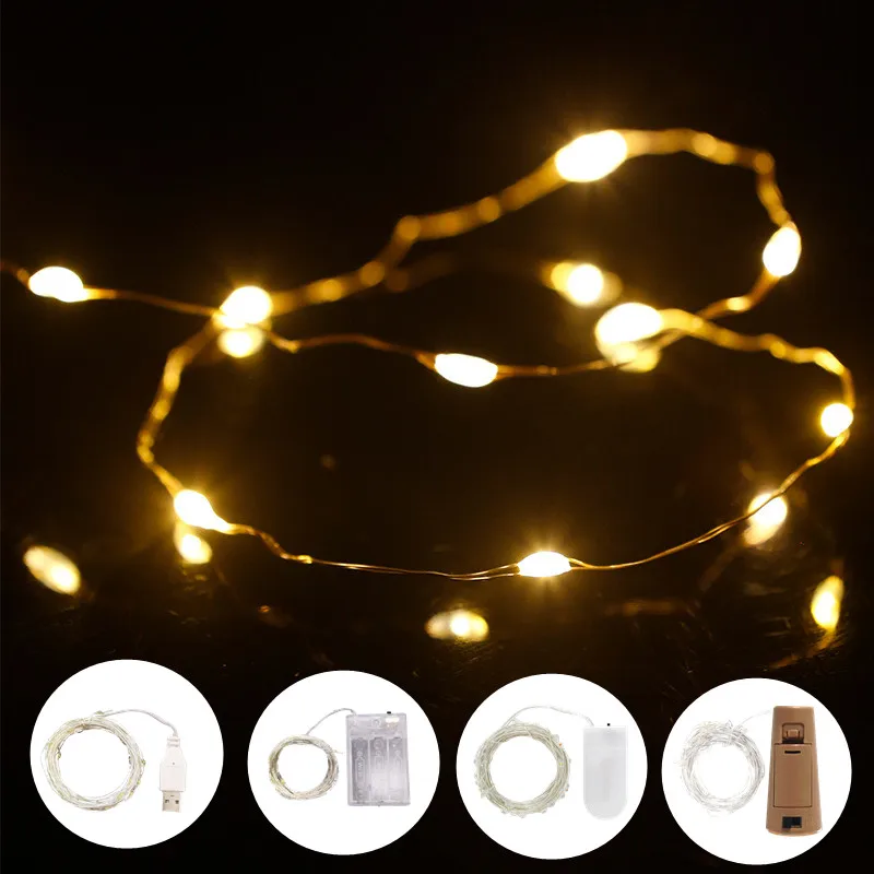 

10M Copper Wire Light Battery Garden Party Decoration Lamp USB LED String Light Garland Fairy Lights for Christmas Wedding Decor