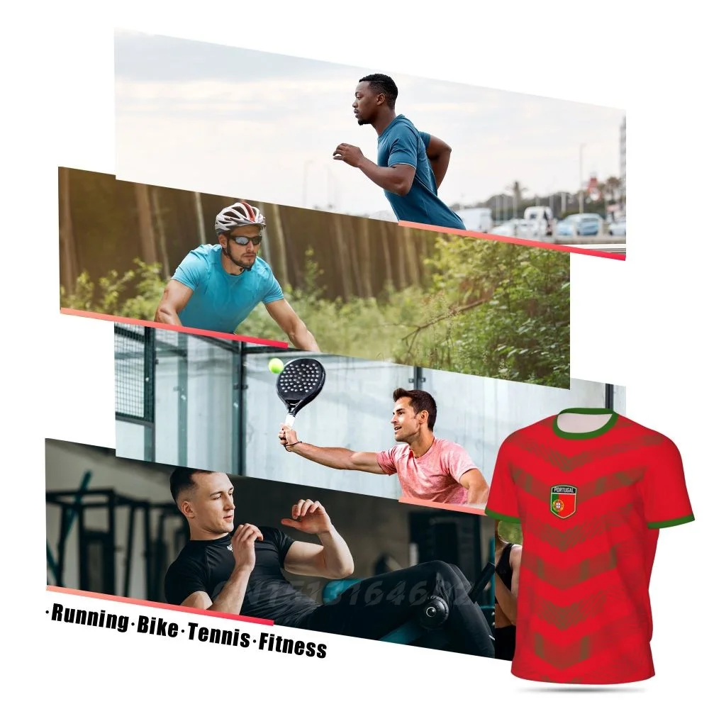 Sd66149a3d7454b1fb4b3a7f2b1697062M Camiseta Portugal 3D Estampada | Manga Curta, Desporto, Fitness Verão 2024