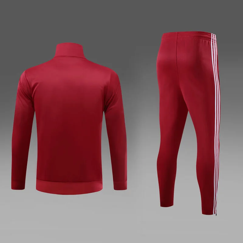 Kids and Adult Sports Tracksuit with 3 Lines Top and Down Match Color Zip Up Jacket and Pants Uniform Classic Sportswear One Set