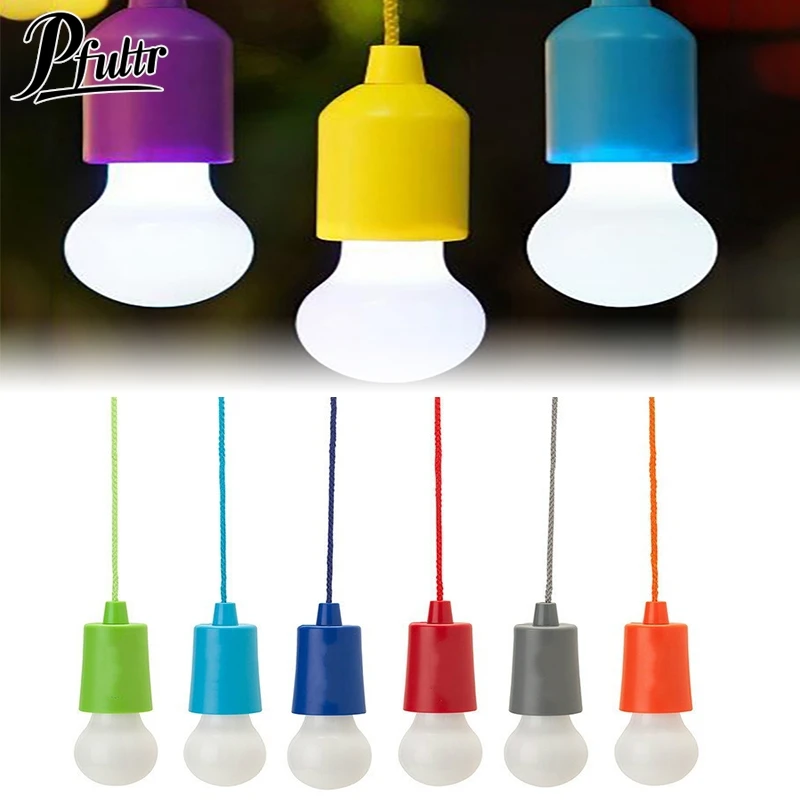 Portable LED Pull Cord Light Bulb for Home and Garden Decor