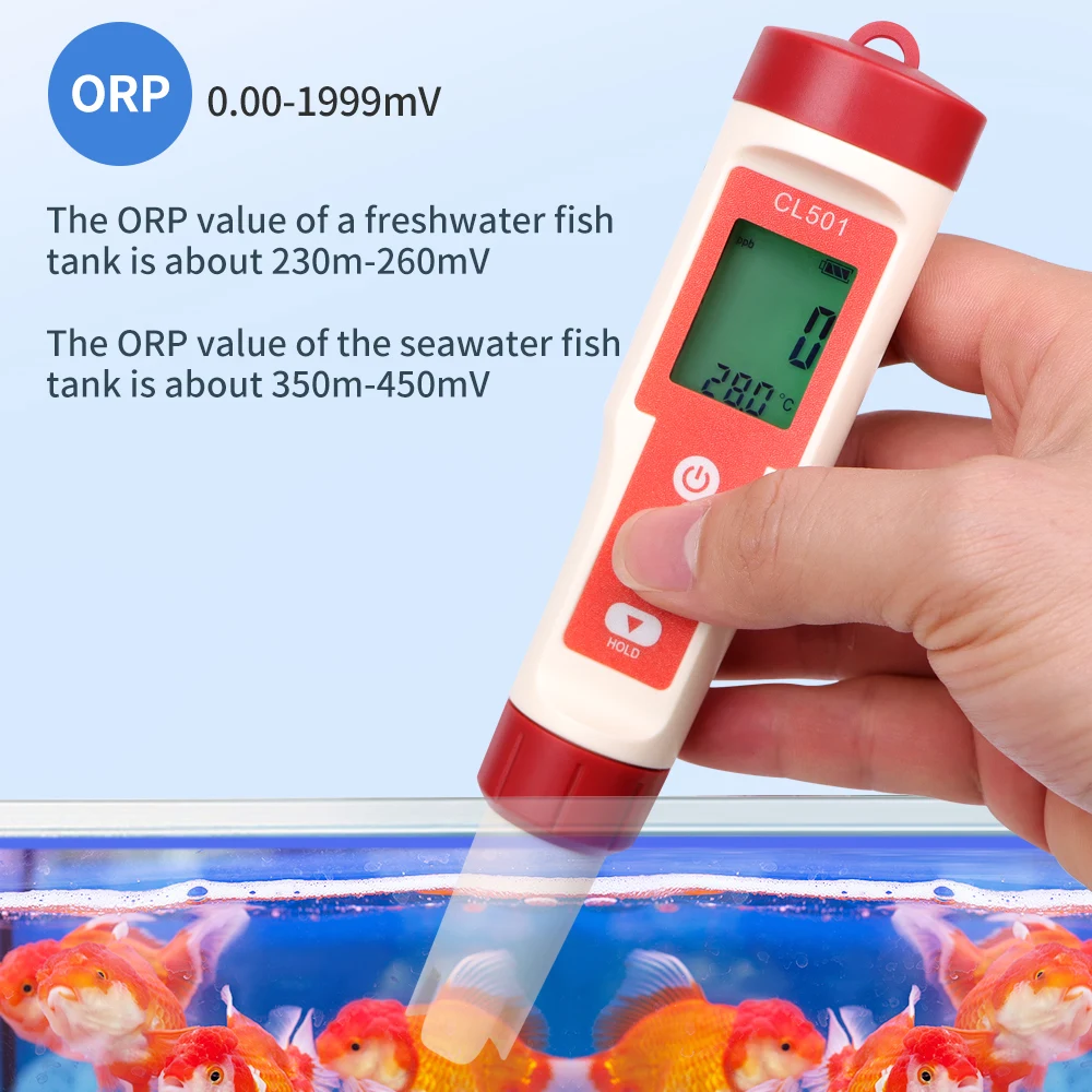 Sd66162177cb246aa9700ab30e6247a2bz 5 in 1 Chlorine Meter Pen Water Quality Detector PH, H2, ORP TEMP CL2 Tester Multi-function Spa Swimming Pool Chlorine Monitor Mallzona