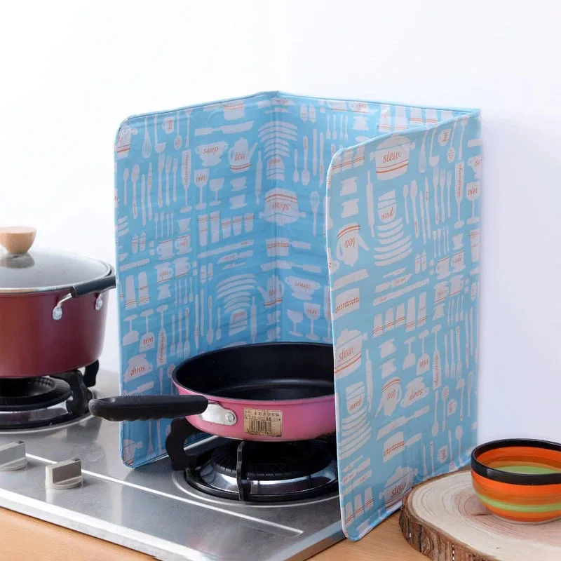 Colorful Kitchen Gas Stove Baffle Plate Aluminum Foil Insulation Board Cooking Hot Grease Splash Block Oil Tinfoil Easy To Clean