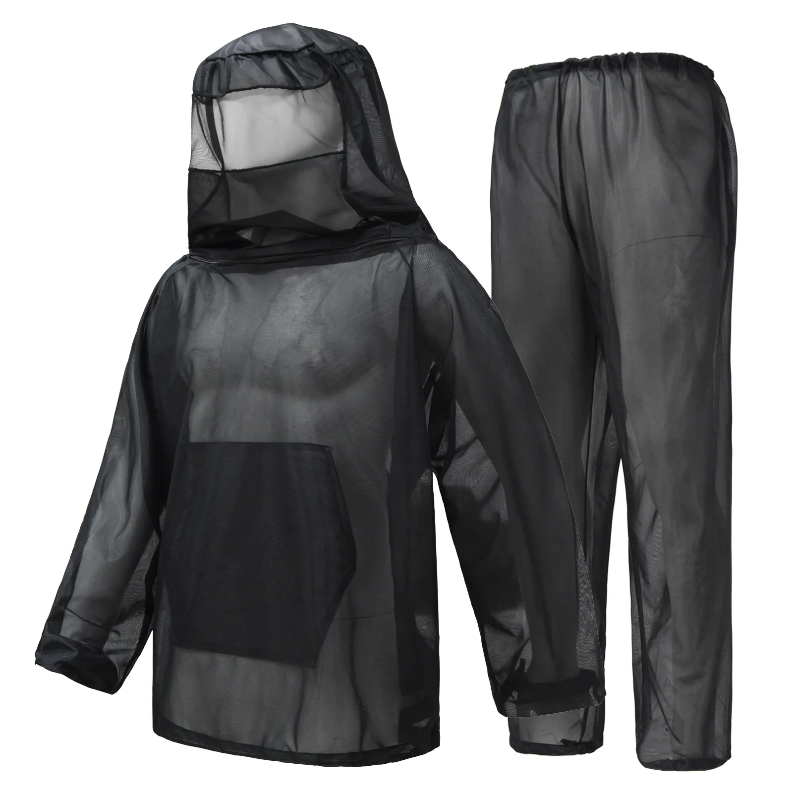 Outdoor Hunting Fishing Clothing Camouflage Hooded Ghillie Suit Jungle Camping Hiking Gardening Work Wear Mosquito Proof Clothes