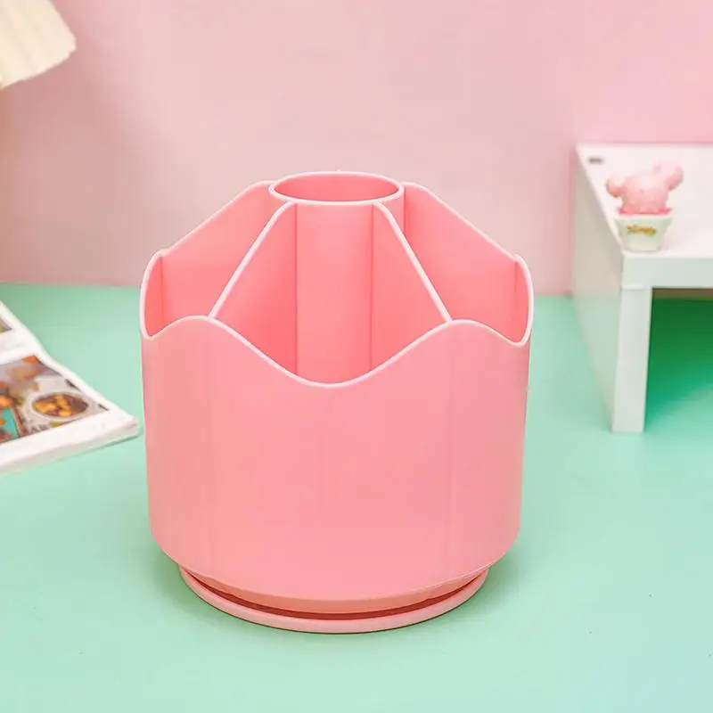 Rotating Desk Organizers Rotating Desktop Pen Pot Reusable Pen And Brush Holder Desk Stationary Organizer For Home And