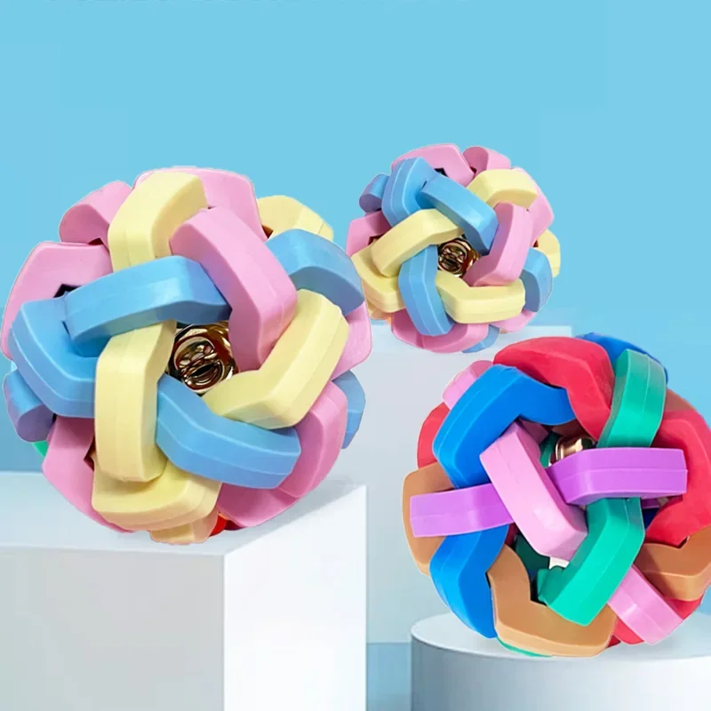 كرة لعبة مطاطية للكلاب مع جرس، ارتداد ناعم، مقاومة للعض، تنظيف الأسنان، شكل غير منتظم، مستلزمات التدريب