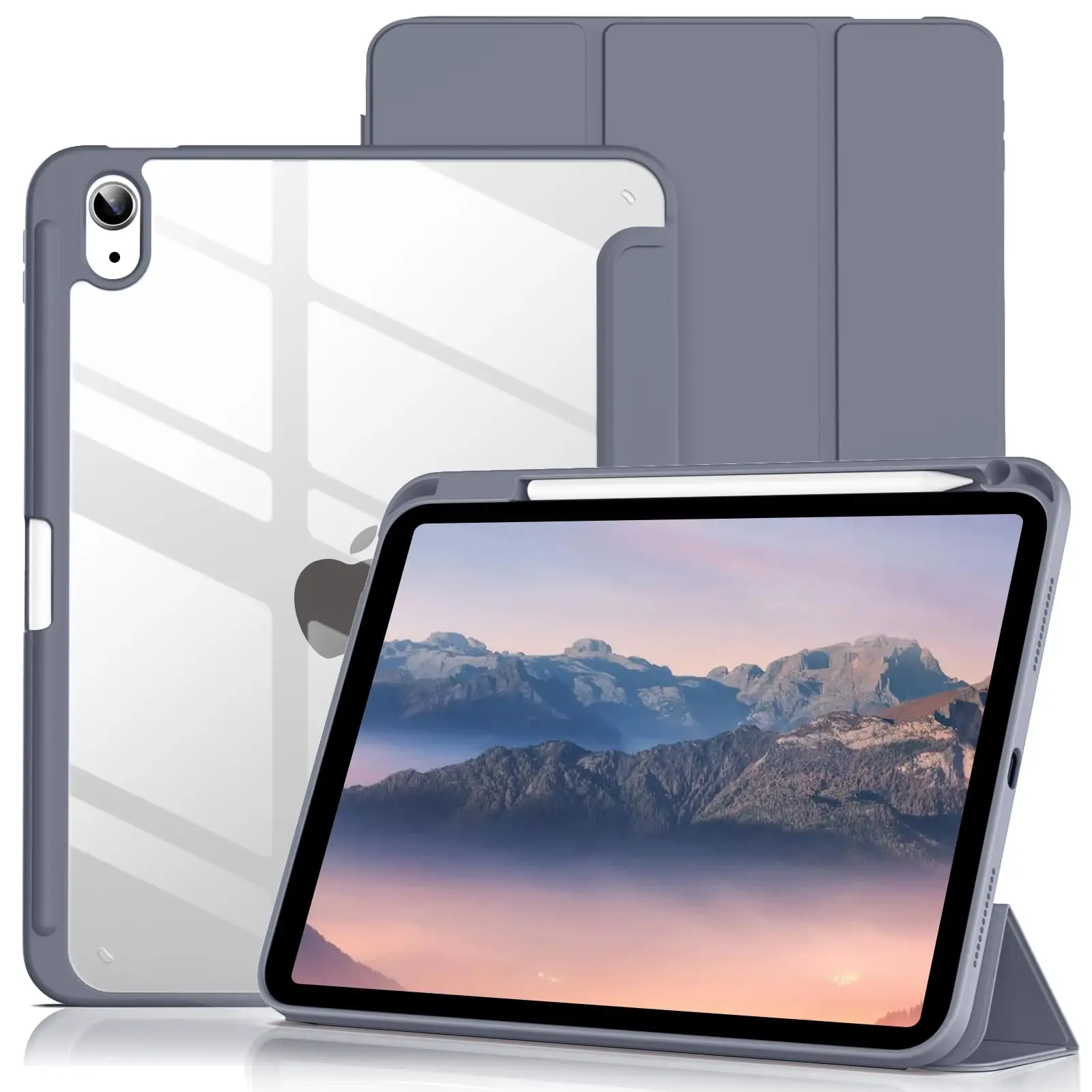 Premium iPad Case with Pencil Holder and Clear Back