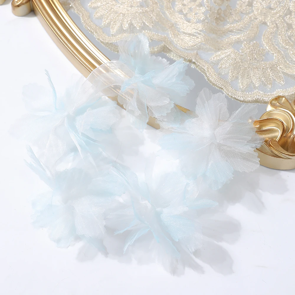 10Pcs 3D Blume Organza Spitze Patches Applique Für Braut Hochzeit Kleid Gradienten Spitze Trim Nähen Zubehör Dekoration Patches – Detail 7