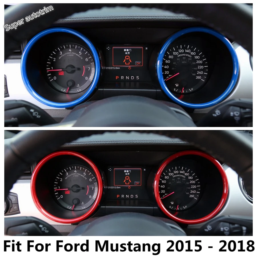 

Dashboard Stopwatch Instrument Ring Decoration Cover Trim Fit For Ford Mustang 2015 - 2018 ABS Red / Blue Accessories Interior