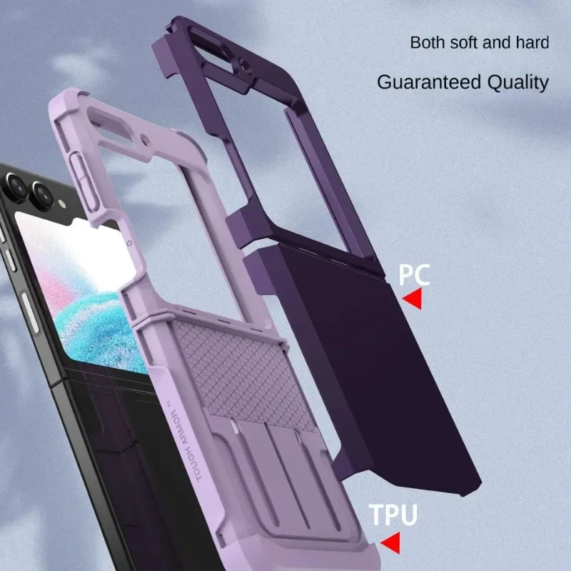 Hinge Integrated Protective Plastic Phone Case - Hard Shell Cover
