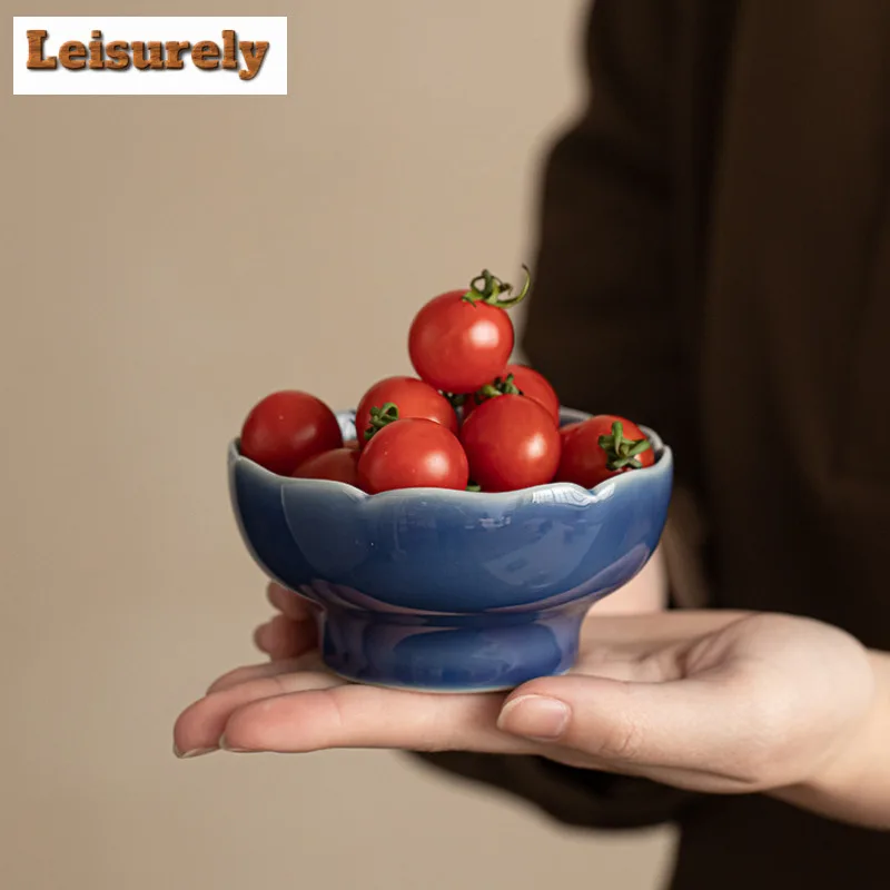 Exquisite Flower Mouth Fruit Dishes Creative Pastry Plate Trinket Dish Dessert Candy Dish Dessert Tray Hospitality Dishes Gift